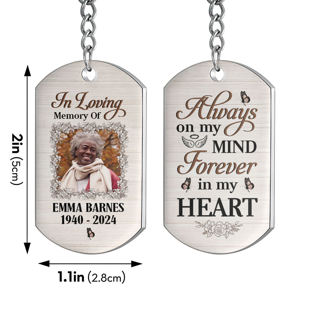 Always On My Mind Forever In My Heart - Personalized Stainless Steel Keychain