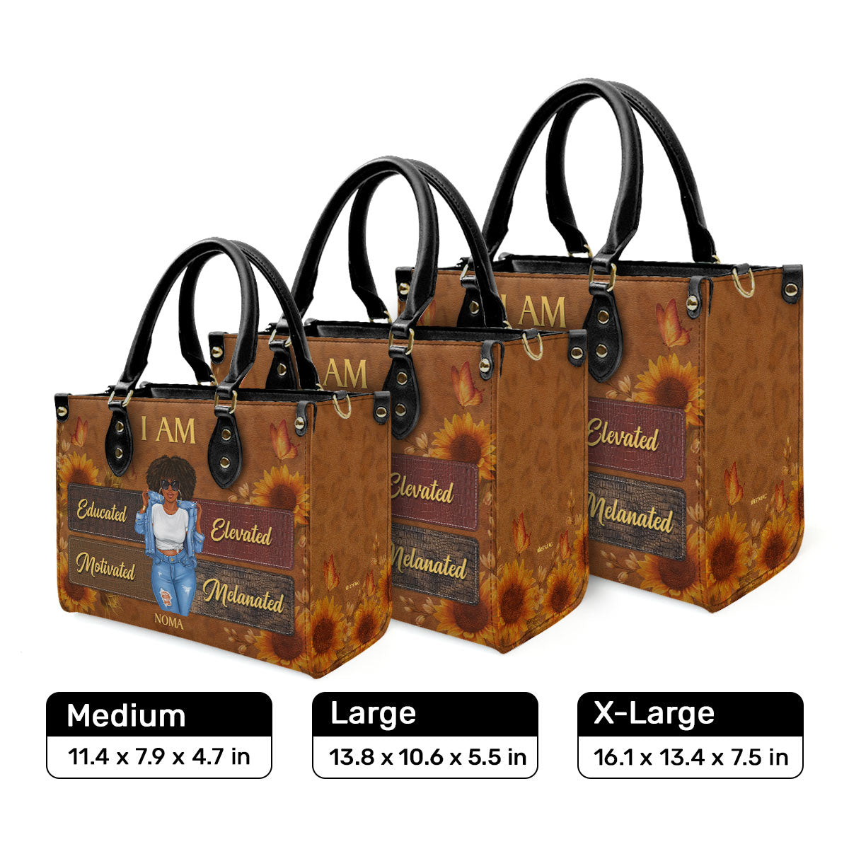 I Am - Personalized Leather Handbag STB03