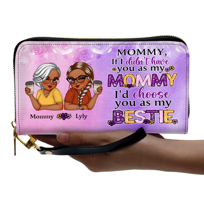 Mom You As My Bestie - Personalized Leather Clutch Purse SBCPLT1967L