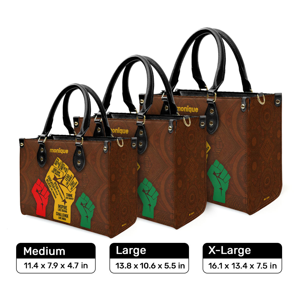 Black History Month - Personalized Leather Handbag STB190A