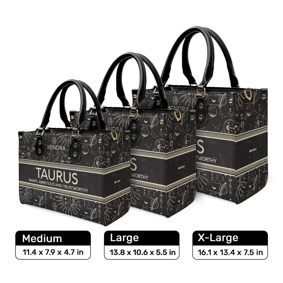 Zodiac Signs - Personalized Leather Handbag STB217