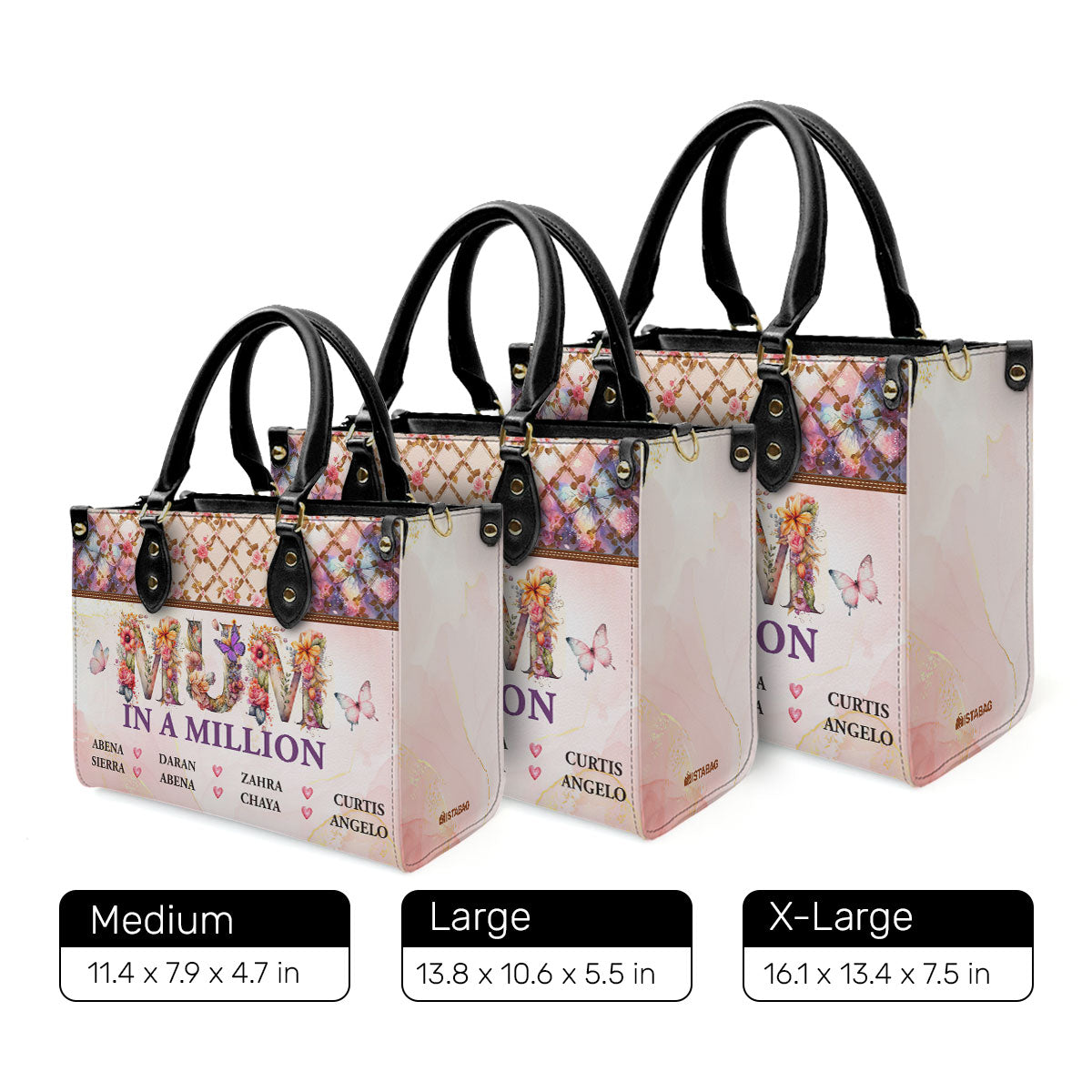 Mum In A Million - Personalized Leather Handbag SBLHBLM2085L