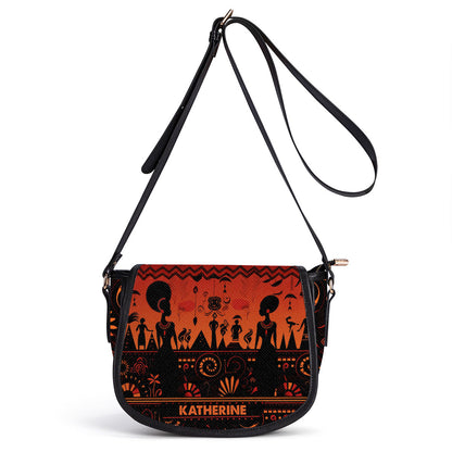 Sistas - Personalized Leather Saddle Cross Body Bag