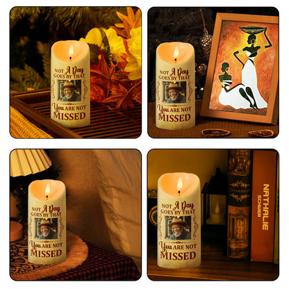 Not A Day Goes By That You Are Not Missed - Personalized Flameless LED Candle