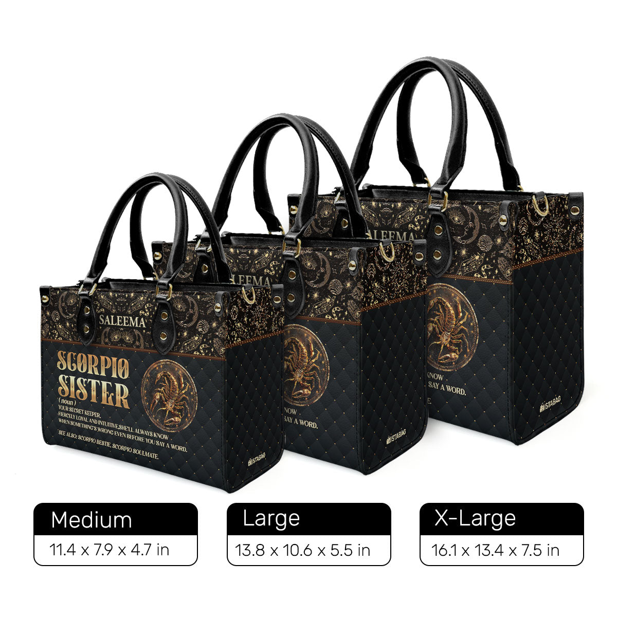 Sister Zodiac Sign - Personalized Leather Handbag SBLHBLM2071M