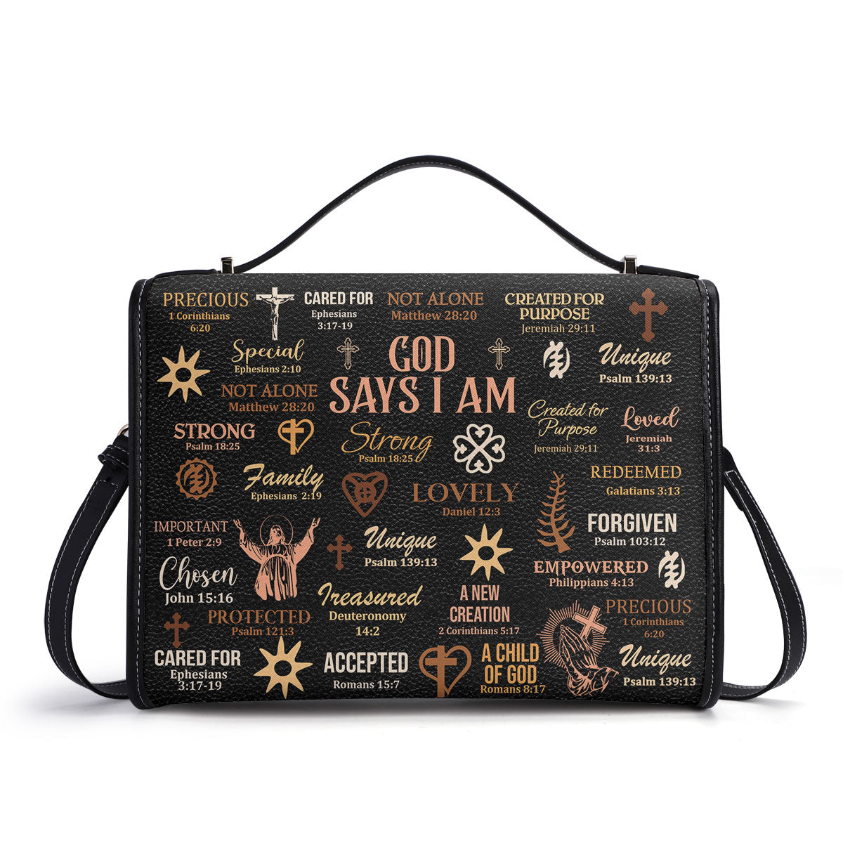 God Says I Am - Personalized Leather Satchel Bag MB21