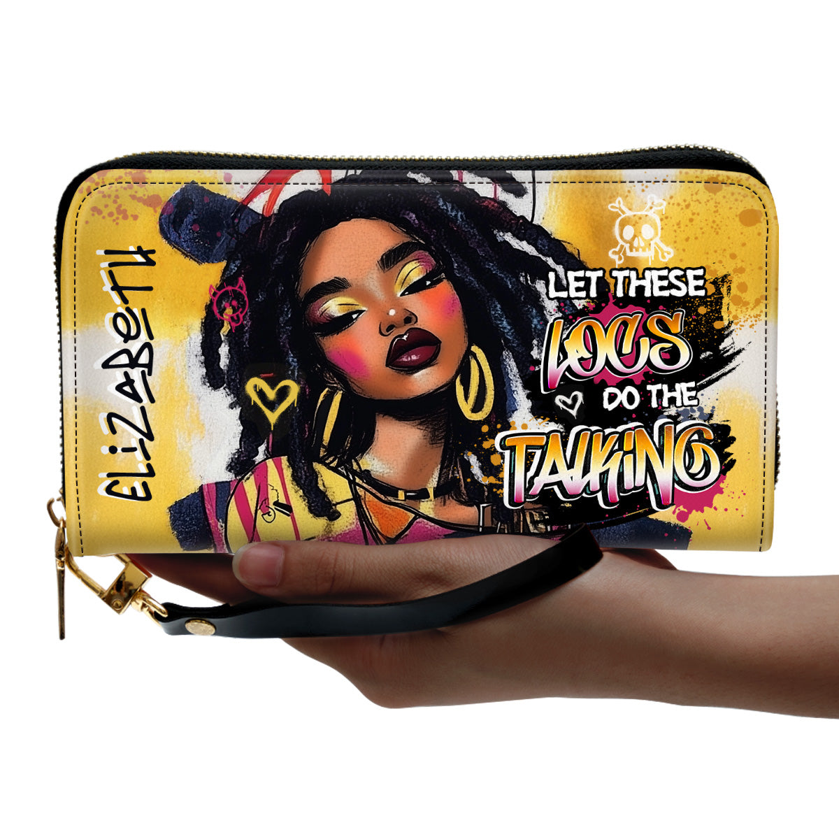 Let These Locs Do The Talking - Personalized Leather Clutch Purse