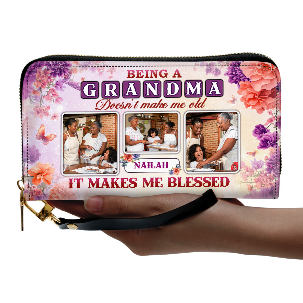 Being A Grandma Does Not Make Me Old - Personalized Leather Clutch Purse