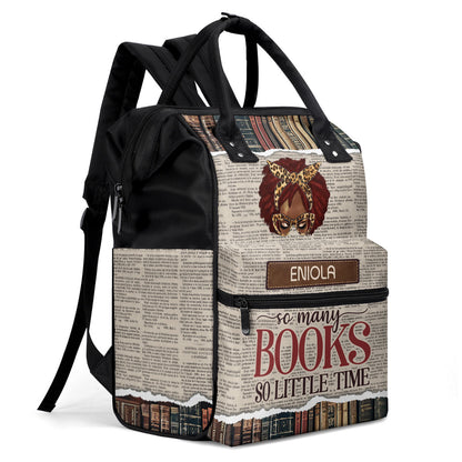 So Many Books, So Little Time - Personalized Duckbilled Backpack SBDBPLM933L