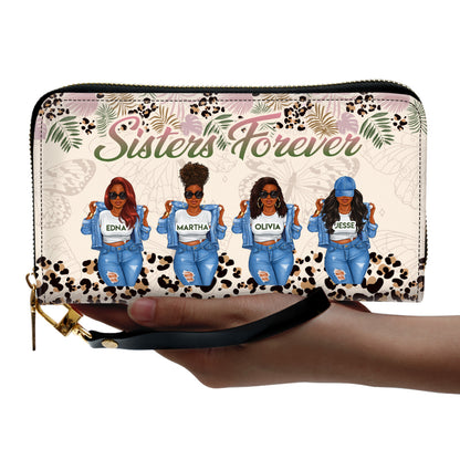 Soul Sisters - Personalized Leather Clutch Purse