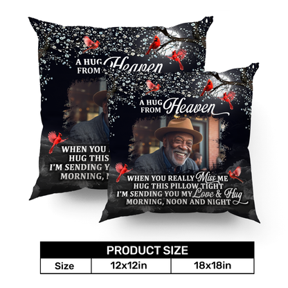 A Hug From Heaven - Personalized Crystal Velvet Pillow