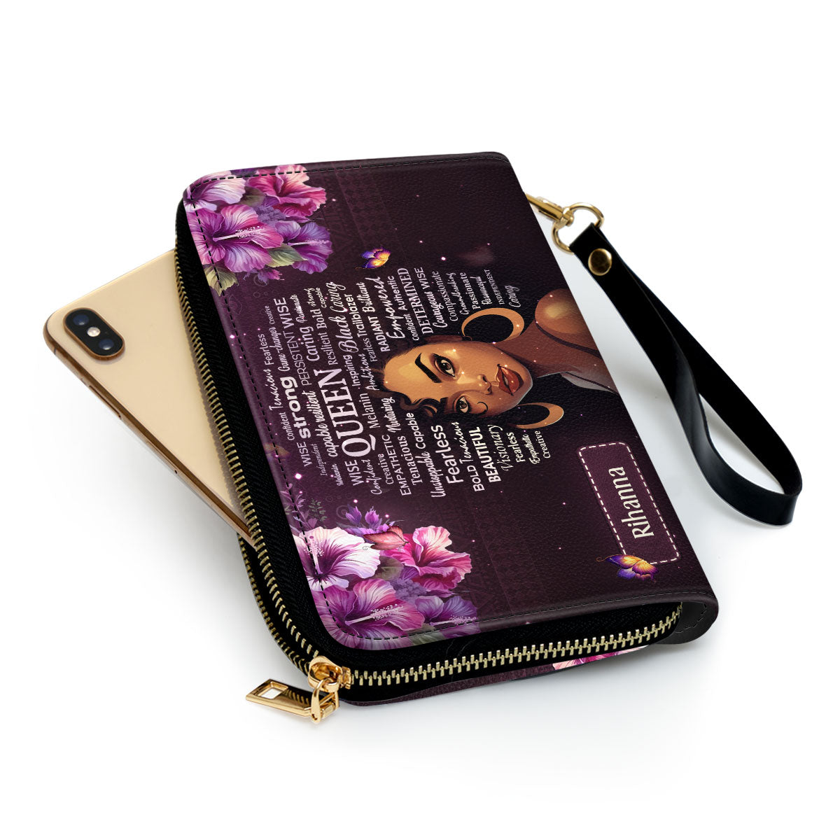 Black Queen - Personalized Leather Clutch Purse SB37