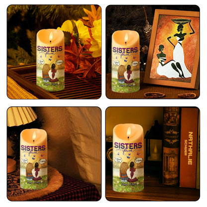 Sisters Forever Our Souls Will Always Be Connected - Personalized Flameless LED Candle