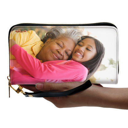 Grandma Love - Personalized Leather Clutch Purse SBCPLM2117L