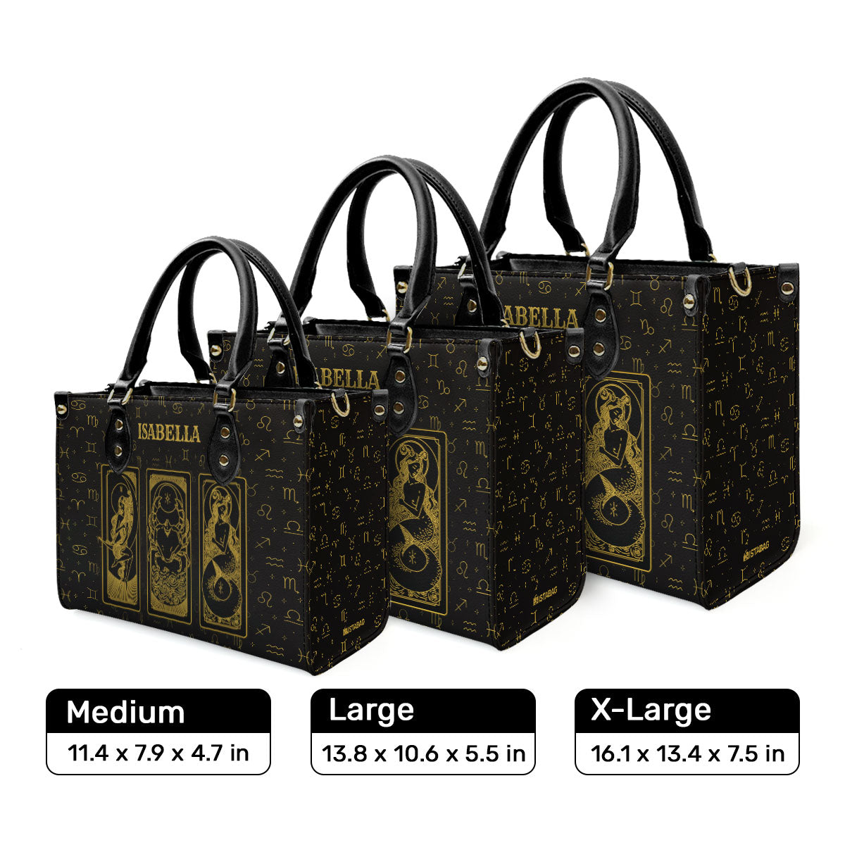 The Big Three Zodiac Signs - Personalized Leather Handbag SBHN08