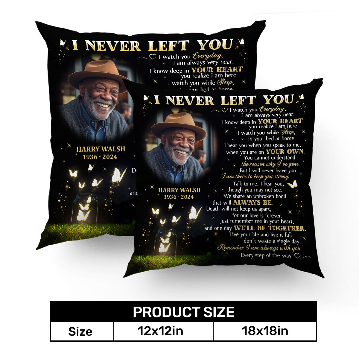 I Never Left You - Personalized Crystal Velvet Pillow