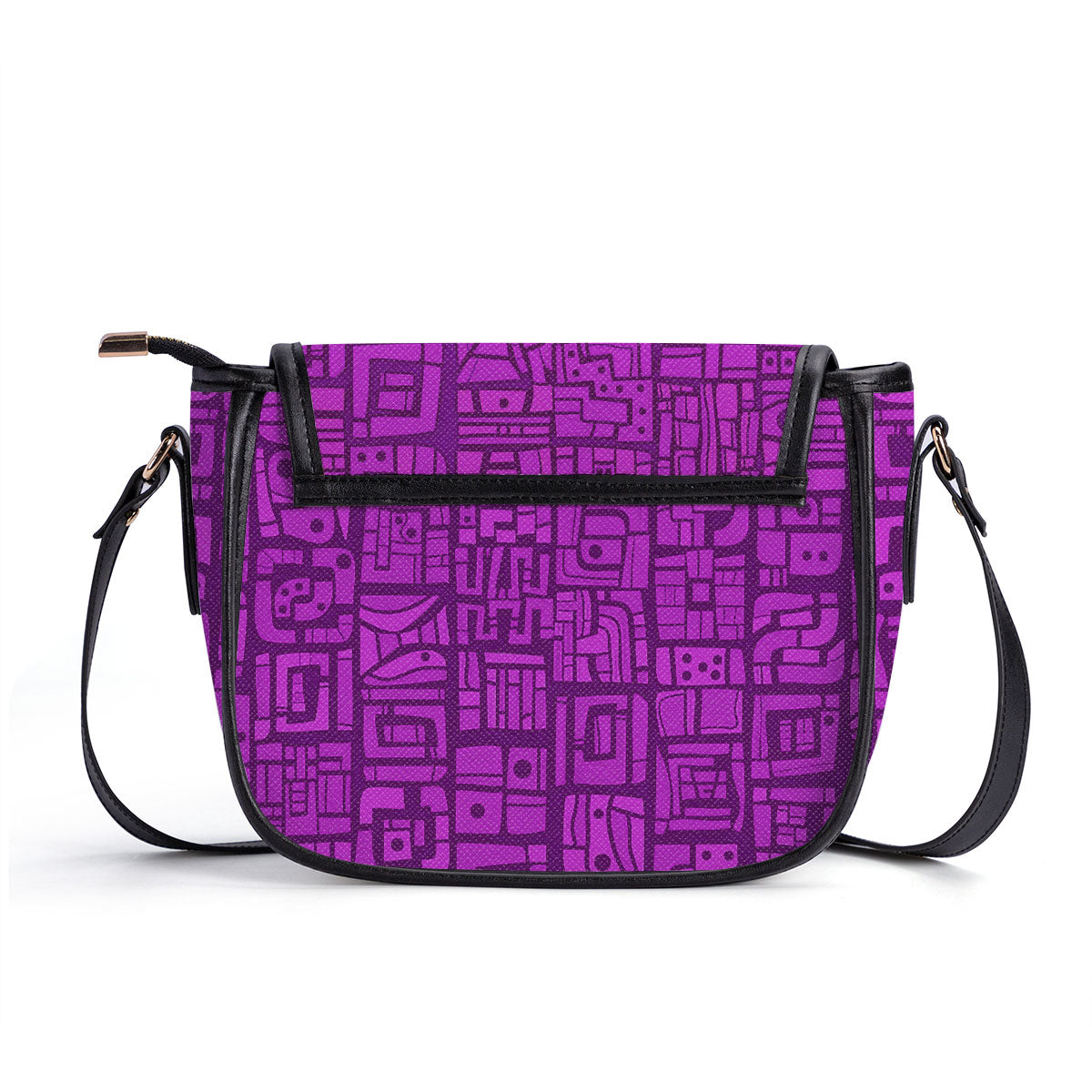 Afro Queen - Galaxy Personalized Leather Saddle Cross Body Bag SB47