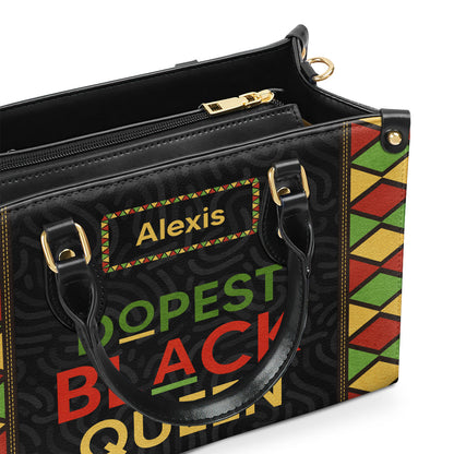 Dopest Black Queen - Personalized Leather Handbag SB09