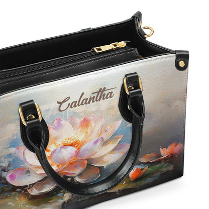 Blooming Lotus - Personalized Leather Handbag STB138