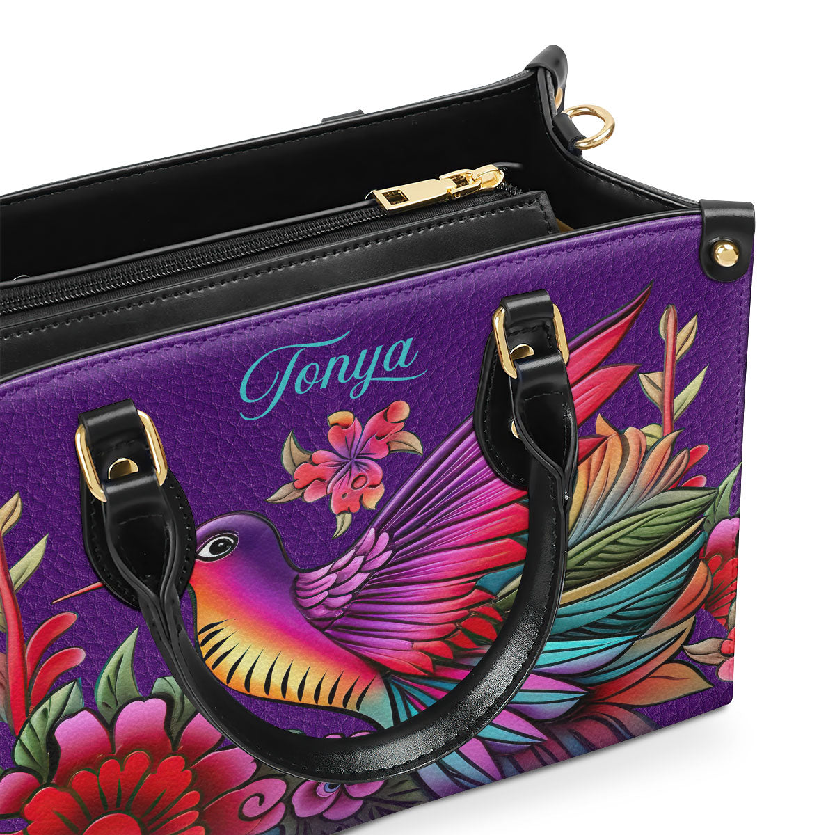 Humming Bird - Personalized Leather Handbag - STB141