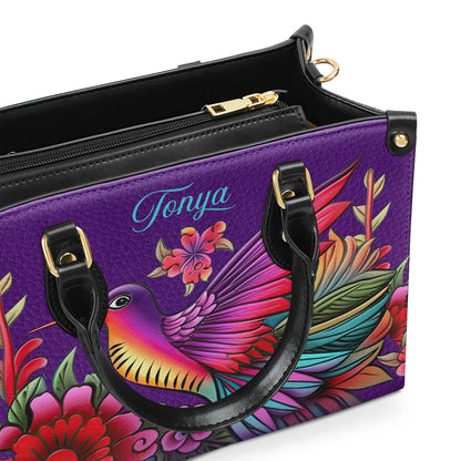 Humming Bird - Personalized Leather Handbag - STB141