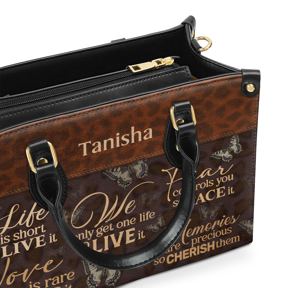 We Only Get One Life So Live It - Personalized Leather Handbag STB22