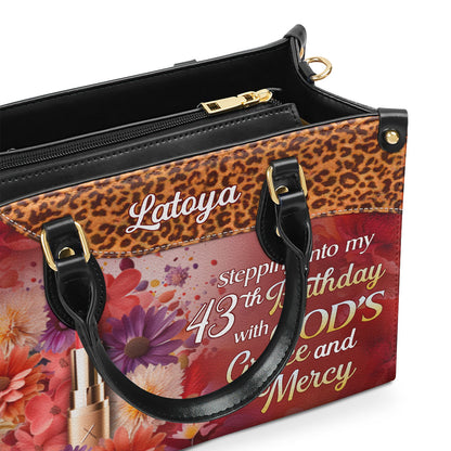 Stepping Into My Birthday - Personalized Leather Handbag STB61