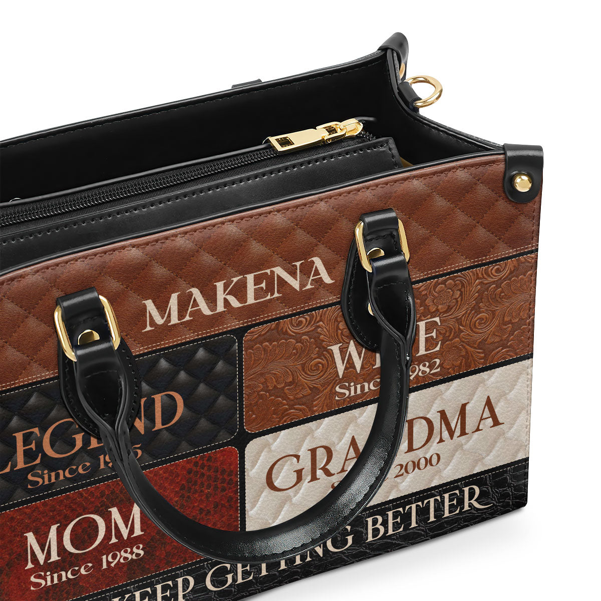 Grandma Just Keep Getting Better - Personalized Leather Handbag SBLHBLM1905M