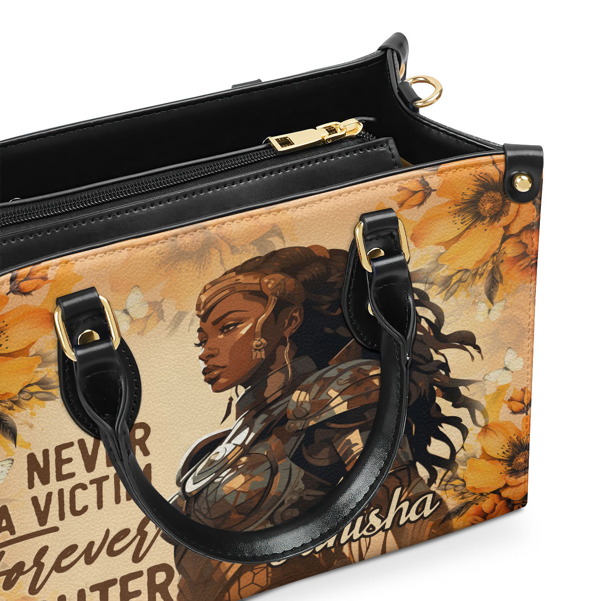 Forever A Fighter - Personalized Leather Hand Bag STB83