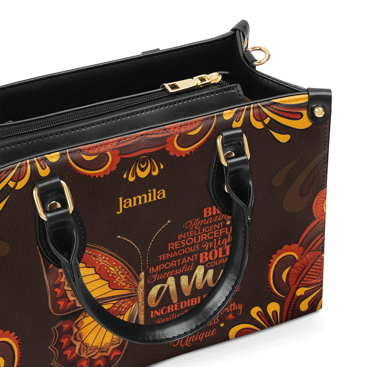 I Am Brave - Personalized Leather Handbag MB80