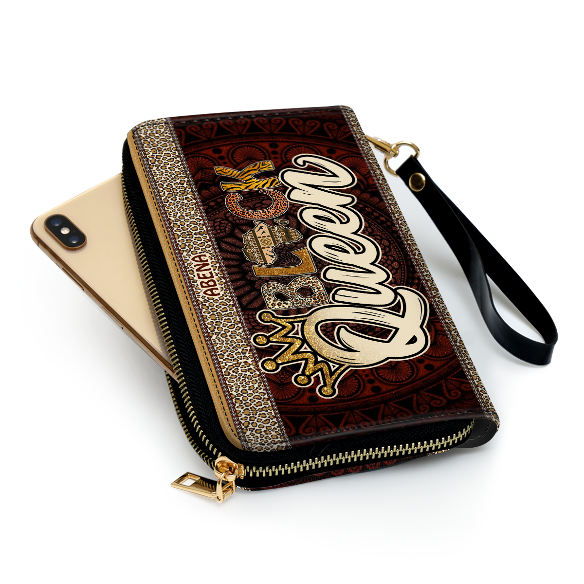 Black Queen - Personalized Leather Clutch Purse