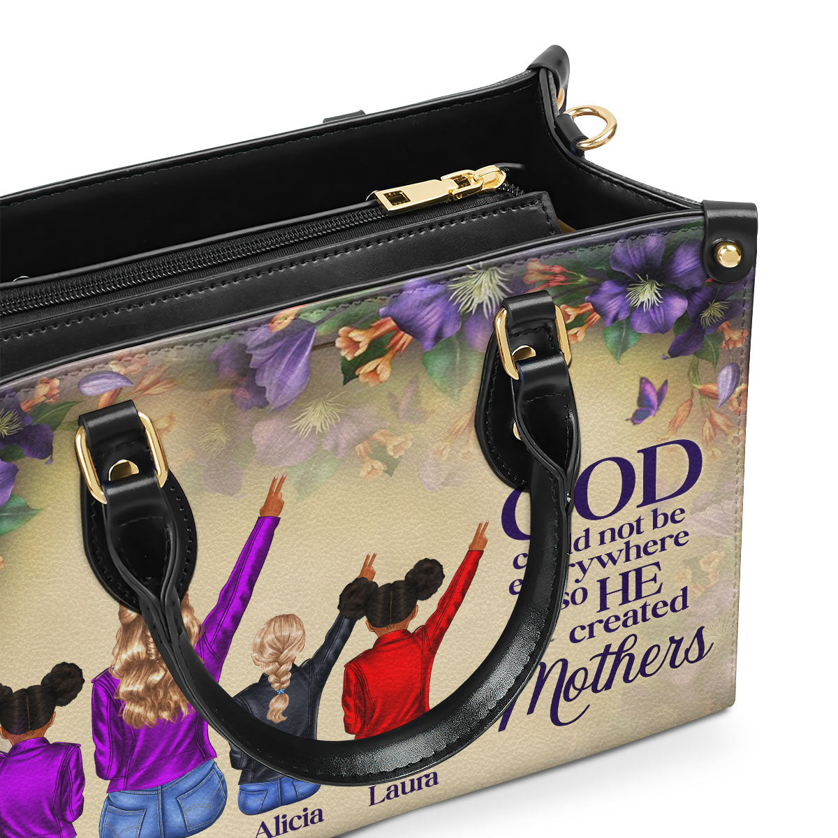 God Could Not Be Everywhere So He Created Mothers - Personalized Leather Handbag STB211