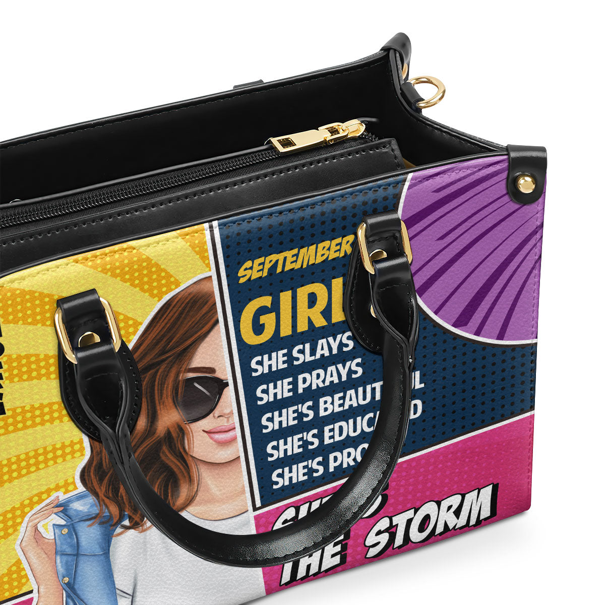 She Is The Storm - Personalized Leather Handbag SBHN06