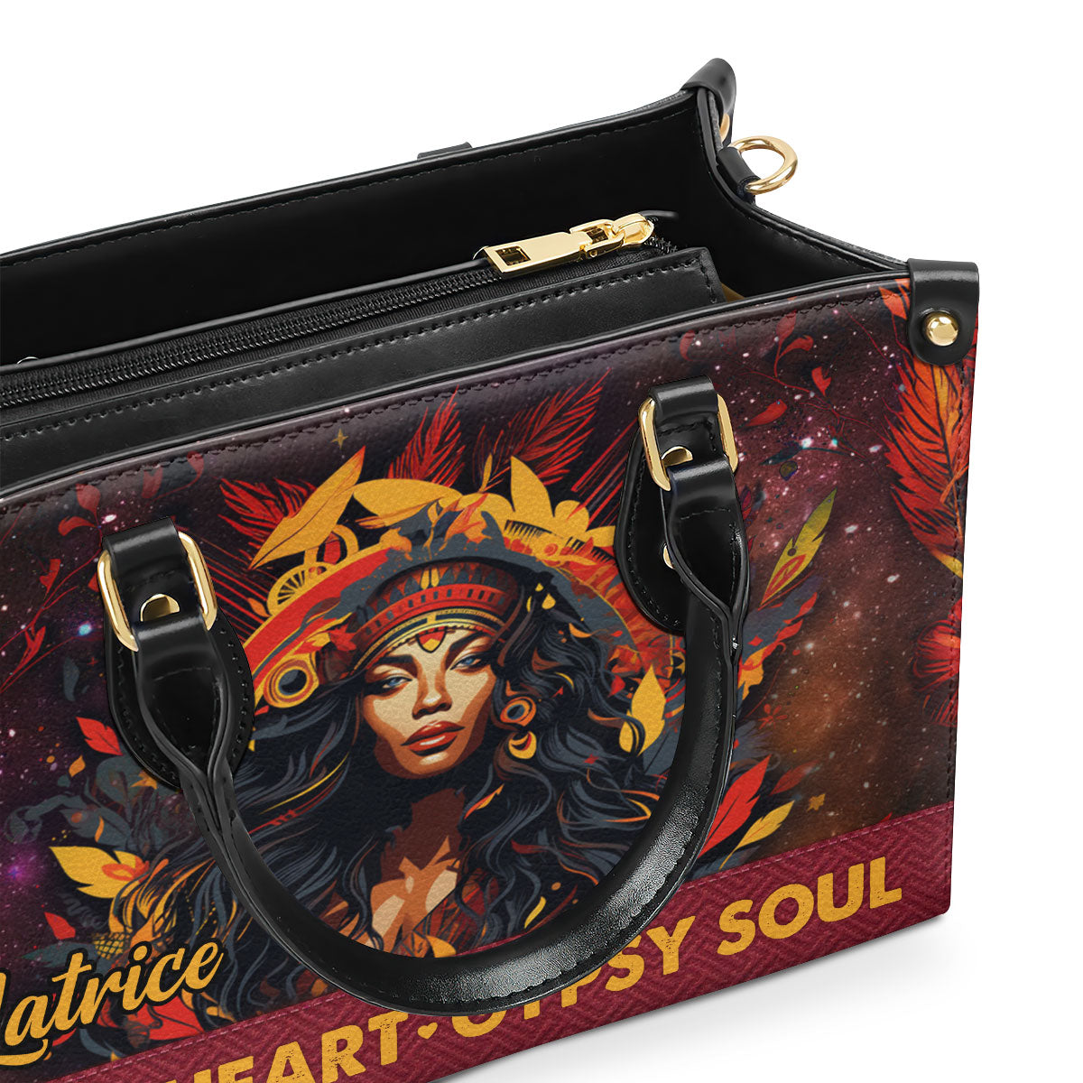 Wild Heart Gipsy Soul - Personalized Leather Hand Bag STB88