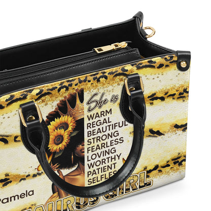 Zodiac Girl - She Is Warm Regal Strong Fearless Worthy - Personalized Leather Handbag SBHN11