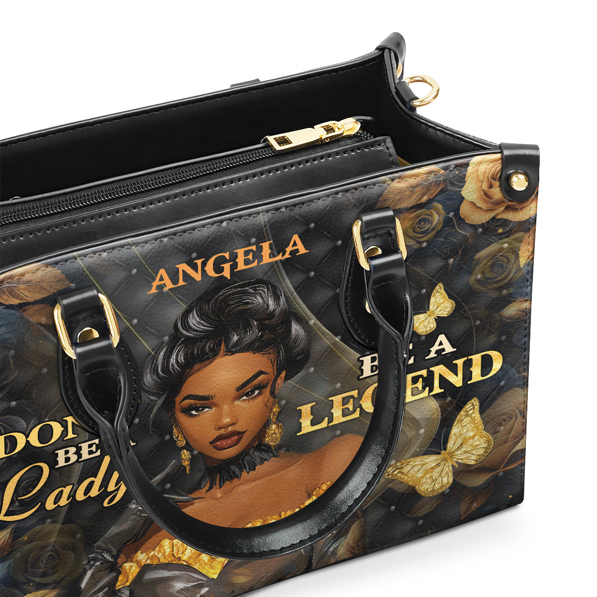 Don't Be A Lady Be A Legend - Personalized Leather Handbag SBLHBLTU2777TA