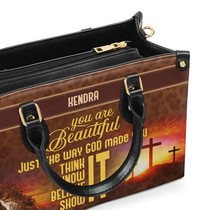 You Are Beautiful - Personalized Leather Handbag STB186