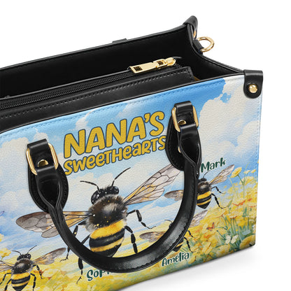 Nana's Sweethearts - Bees Personalized Leather Handbag STB114