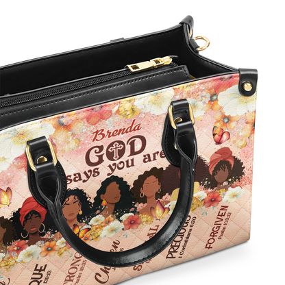 God Says You Are - Personalized Leather Handbag SBLHBLM2478L