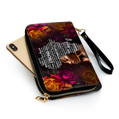 Africa Map - Leather Clutch Purse SB454