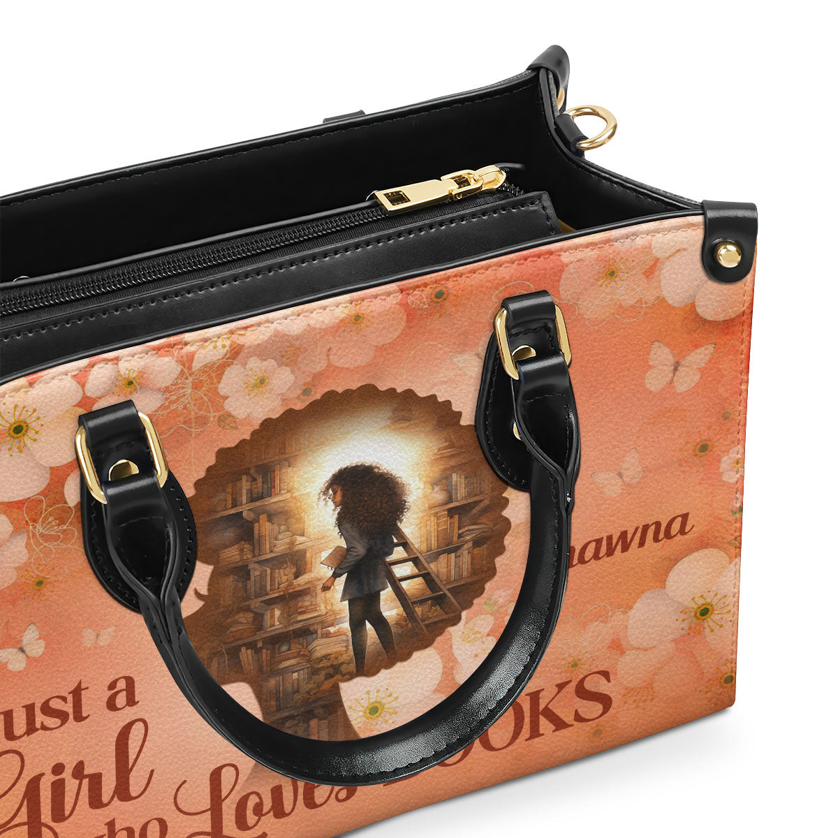 Just A Girl Who Loves Books - Personalized Leather Handbag STB179