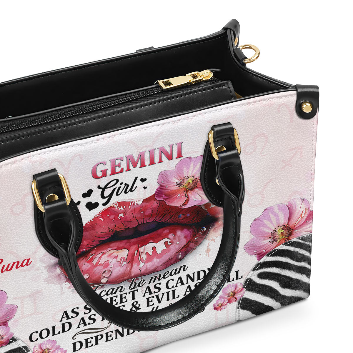 I Can Be Mean As Sweet As Candy Cold As ice & Evil As Hell - Personalized Leather Handbag SBT41