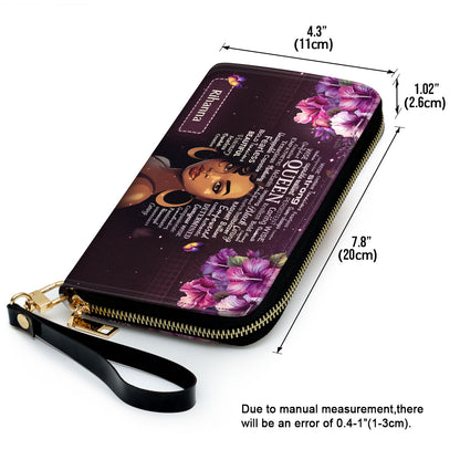 Black Queen - Personalized Leather Clutch Purse SB37