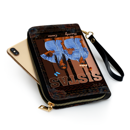 Sistas - Personalized Leather Clutch Purse Sistas SBCPLM2676M