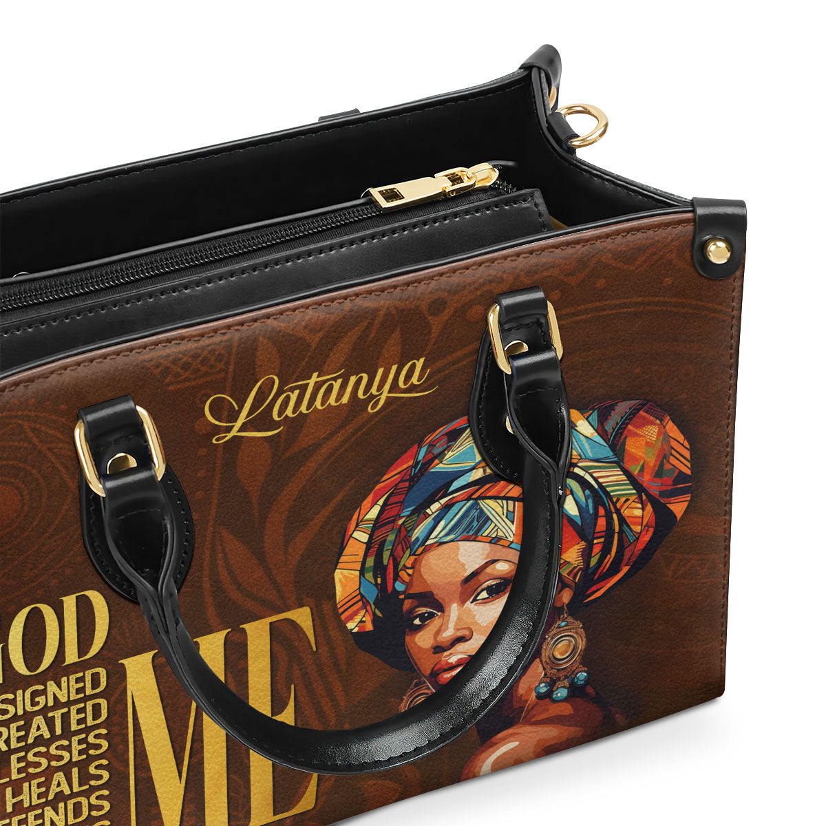 GOD Designed Me - Personalized Leather Handbag STB172