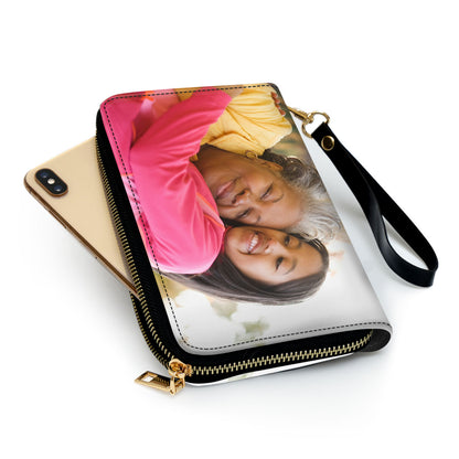 Grandma Love - Personalized Leather Clutch Purse SBCPLM2117L