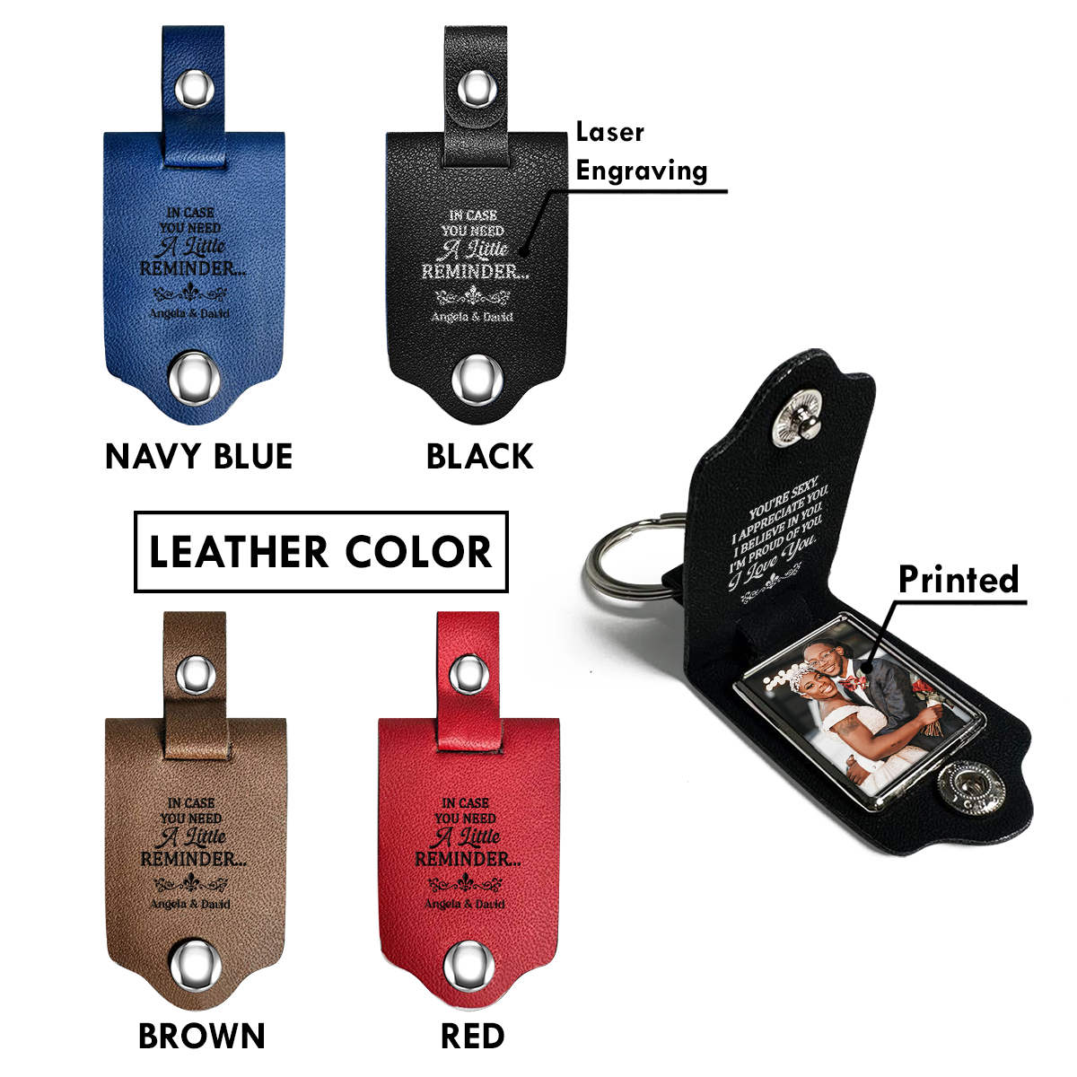 In Case You Need A Little Reminder - Personalized Leather Photo Keychain SBLPKLM2378M