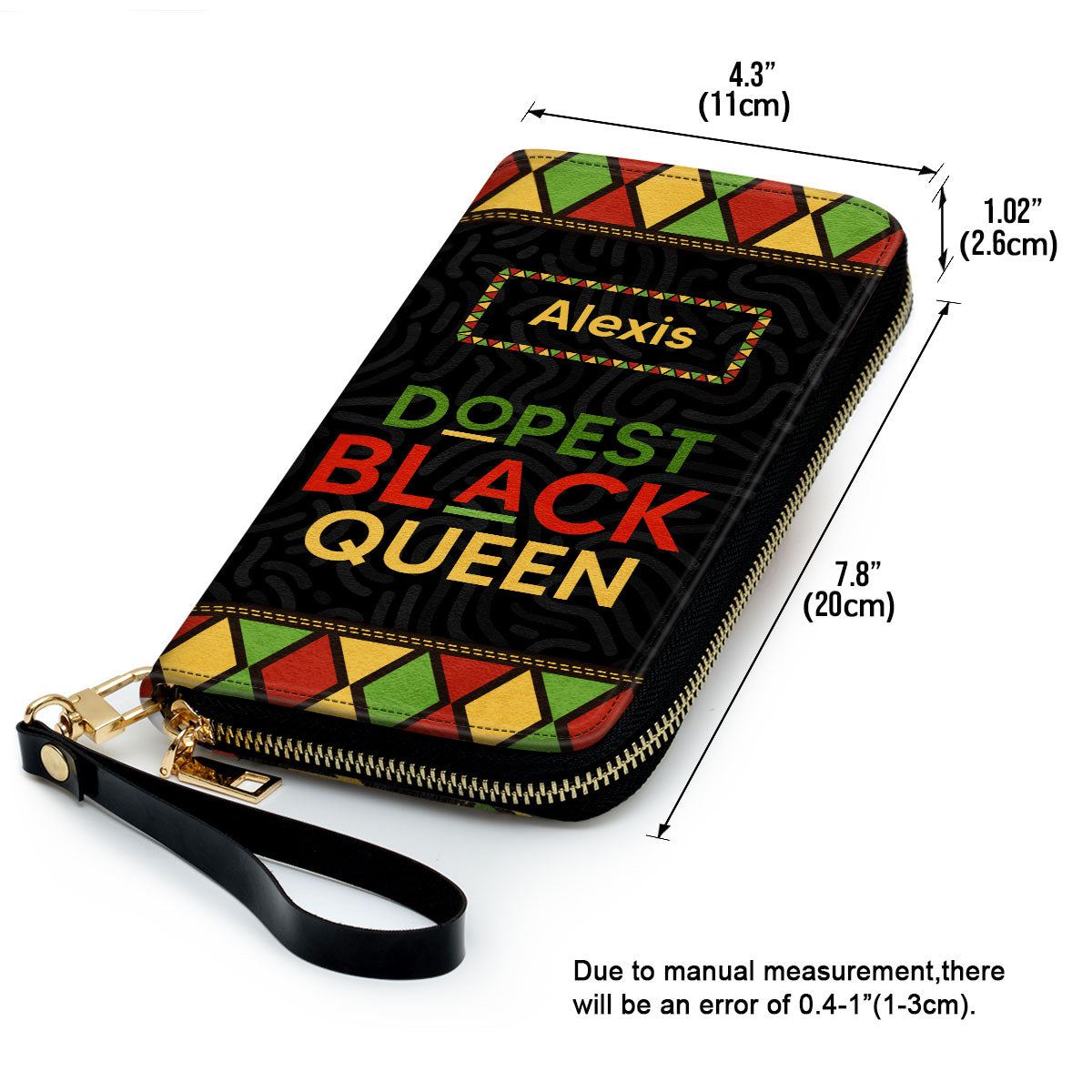 Dopest Black Queen - Personalized Leather Clutch Purse SB09