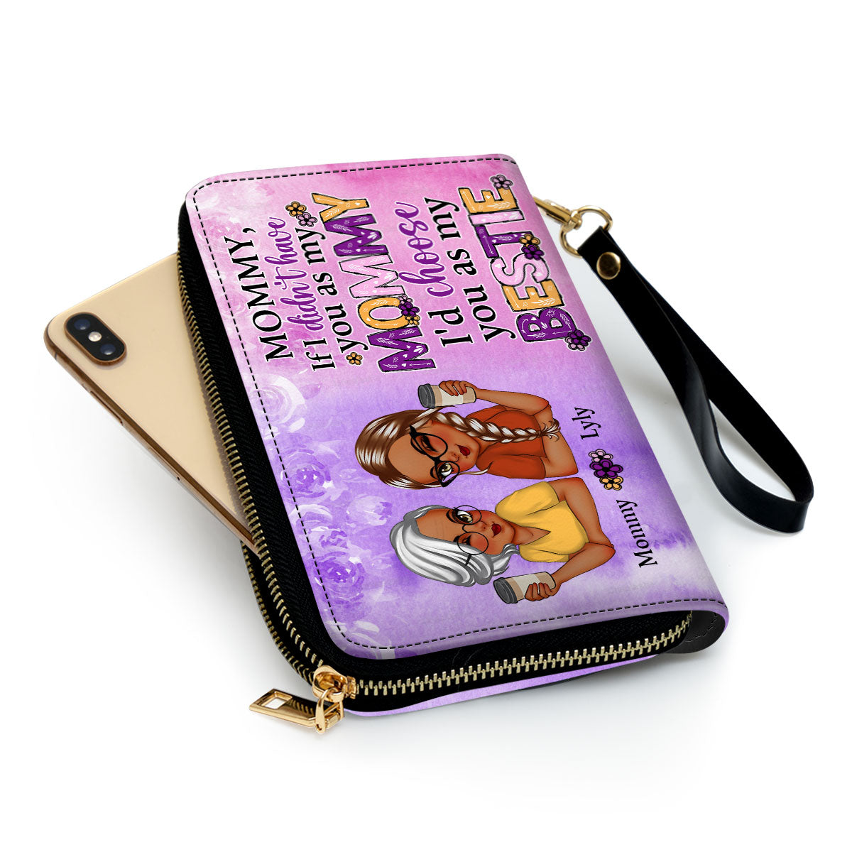 Mom You As My Bestie - Personalized Leather Clutch Purse SBCPLT1967L