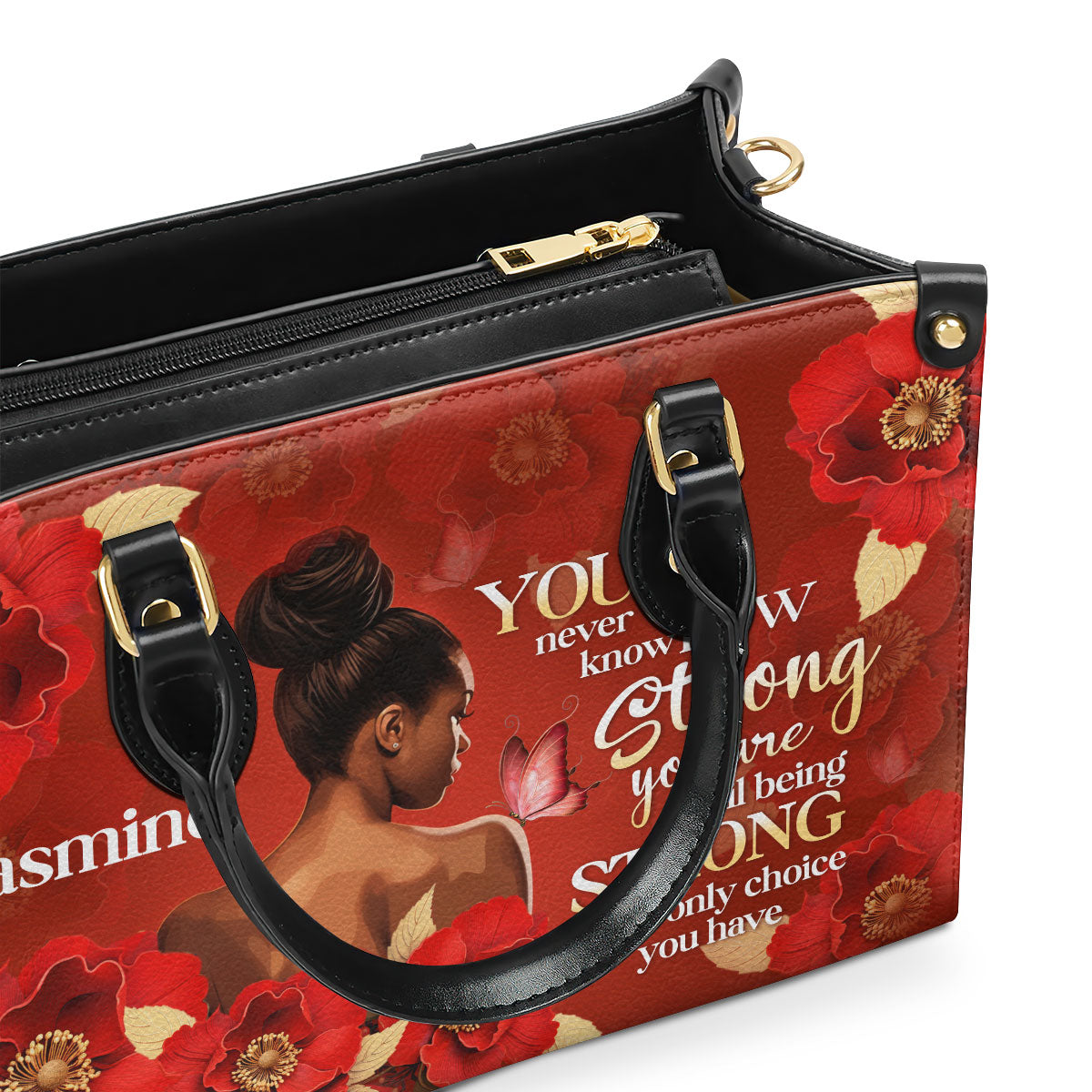 Being Strong - Personalized Leather Hand Bag STB85